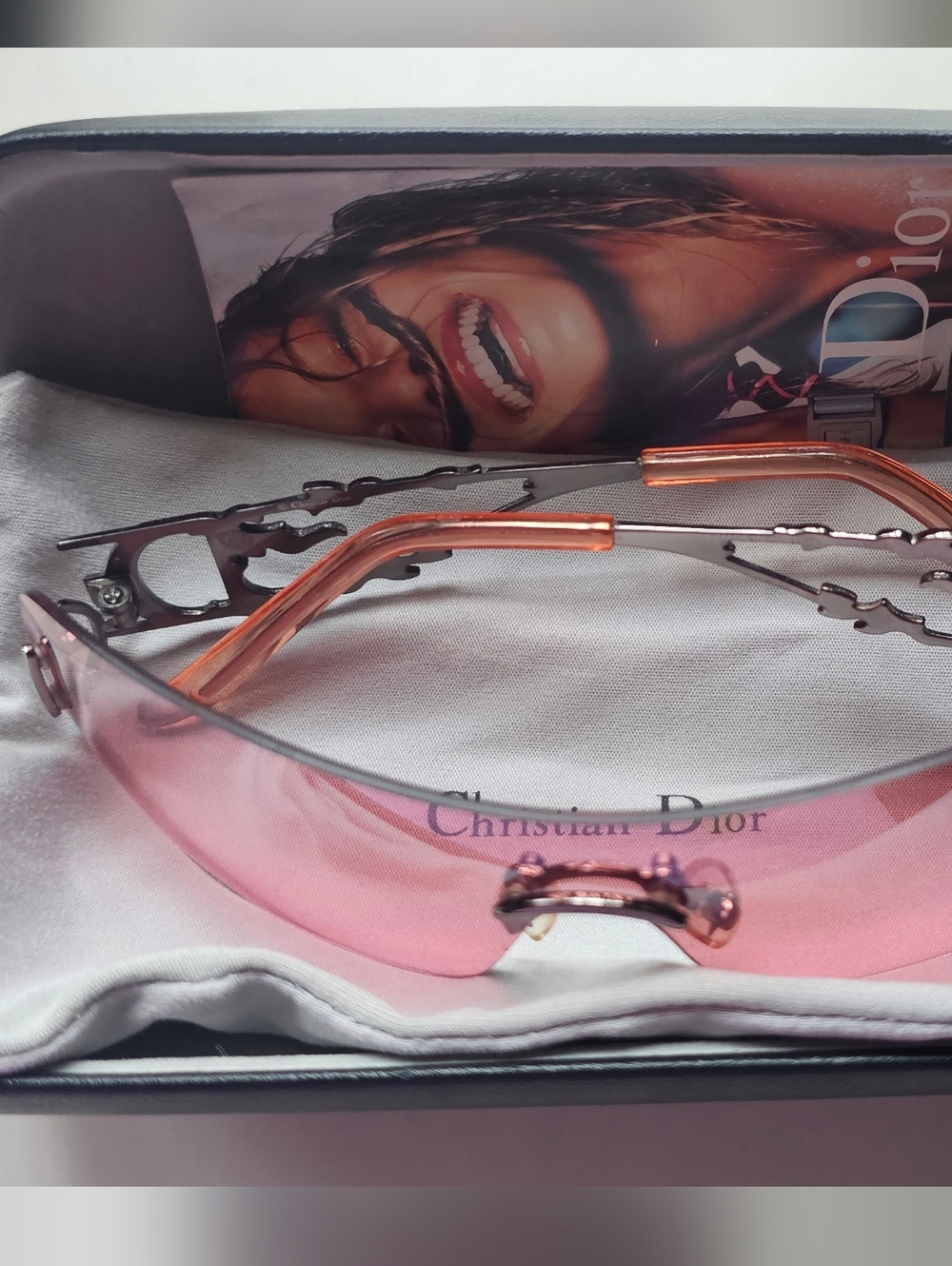 Vintage Christian Dior "Fire" sunglasses with case Pink - Picture 10 of 13